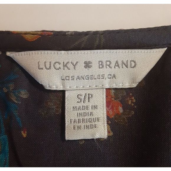 Lucky Brand Size SP Gray Floral Long Sleeve Button Front Blouse - Picture 6 of 8